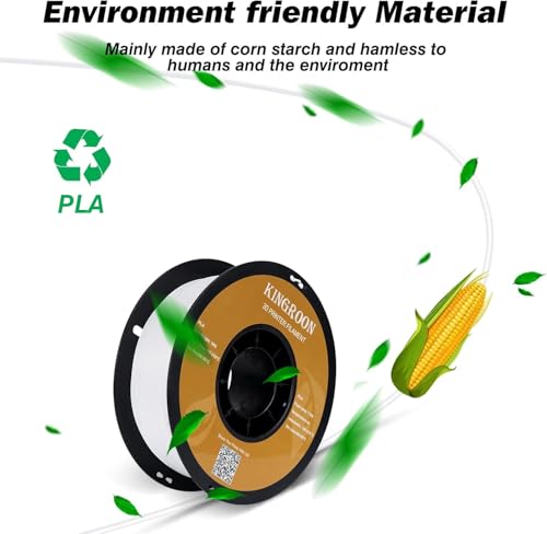 Kingroon PLA 3D Printer Filament, 12Rolls, Dimensional Accuracy +/- 0.03 mm, 12kg Spool(26.4lbs)