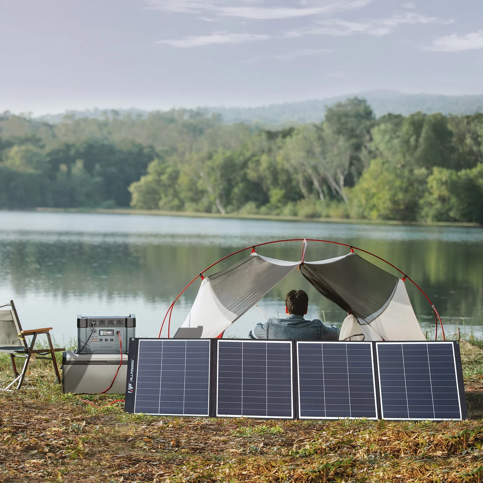 ALLPOWERS R2500 Portable Solar Generator Kit, 3 Pack 200W Monocrystalline Foldable Solar Panel with 2500Watt 2016Wh LiFePO4 Power Station