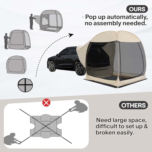 Alvantor Screen House Gazebo, 6-10-15 Person Pop Up Igloo Screened Canopy Tent with Mosquito Netting Sides