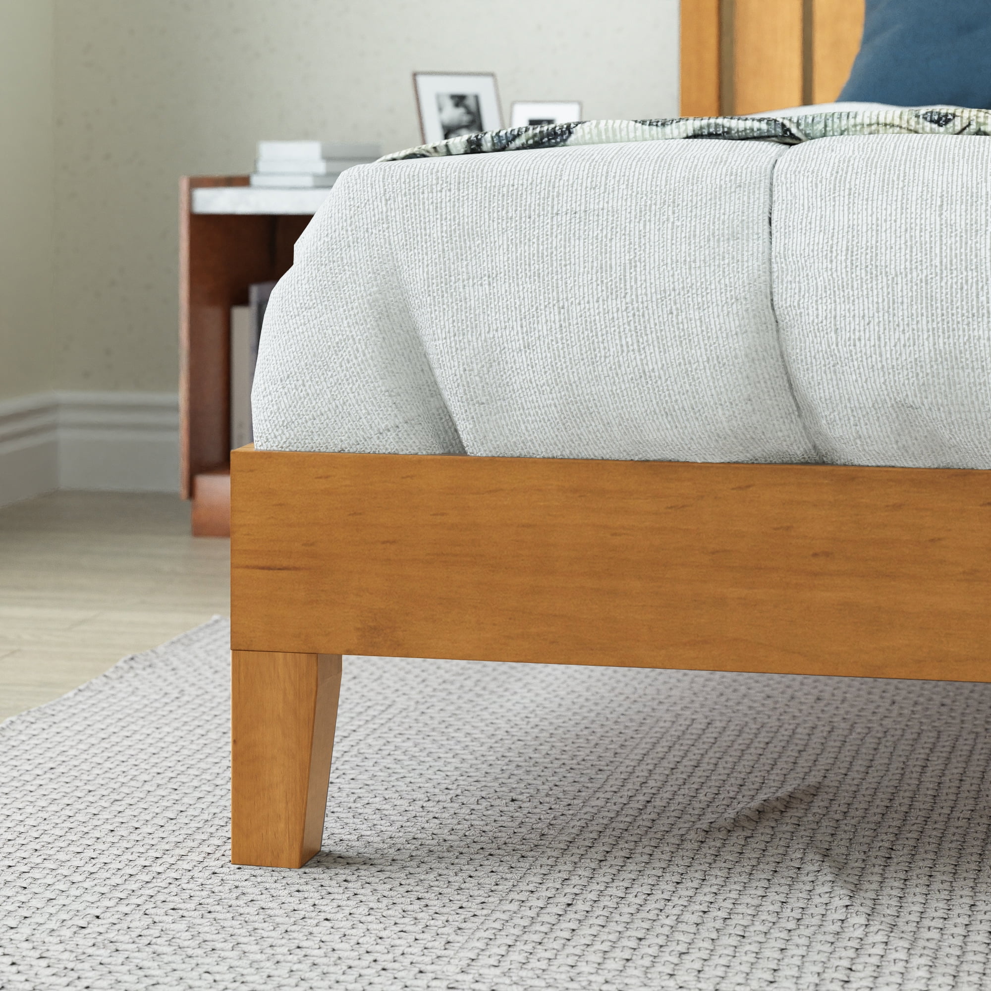 Zinus Alexia 37" Deluxe Wood Platform Bed with Headboard, Rustic Pine, Twin