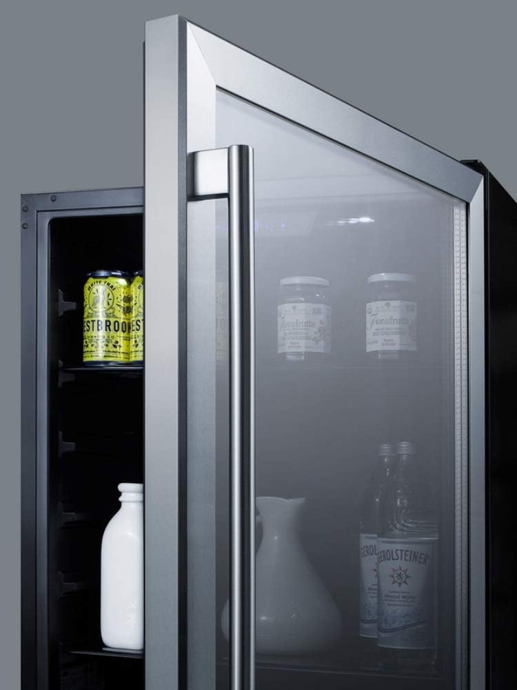 Summit AL57GCSS 24" ADA Compliant Commercial Compact Refrigerator with 5 cu. ft. Capacity Door Lock Frost Free Operation Door and Temperature Alarm