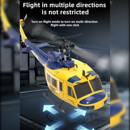 RC Helicopter for Adult, UH-1 Huey Remote Control Helicopter C032 1/48 Scale 2.4G 6CH RC Airplane Model