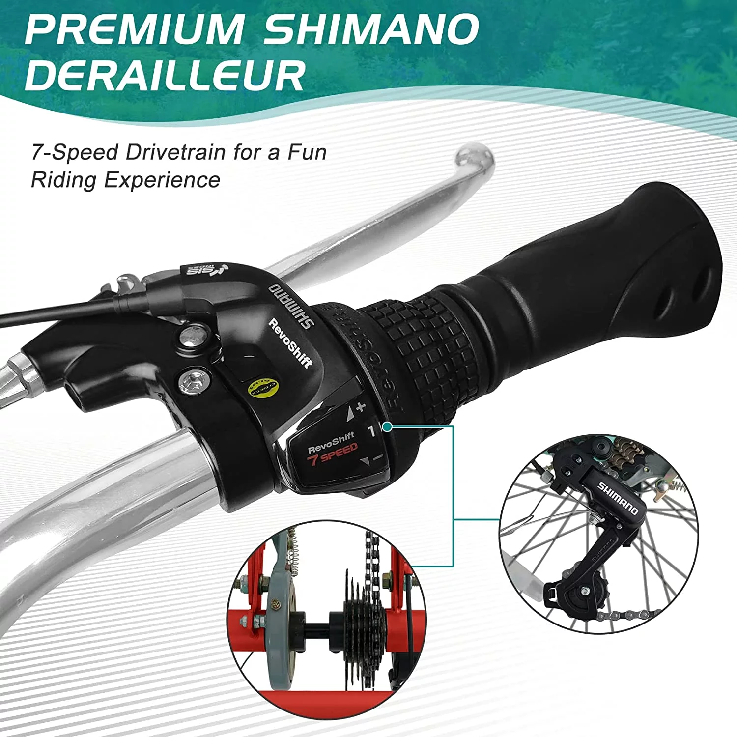 Docred Adult Tricycle 7 Speed 24 Inch Three Wheel Bike Cruiser Trike for Men/Women/Seniors