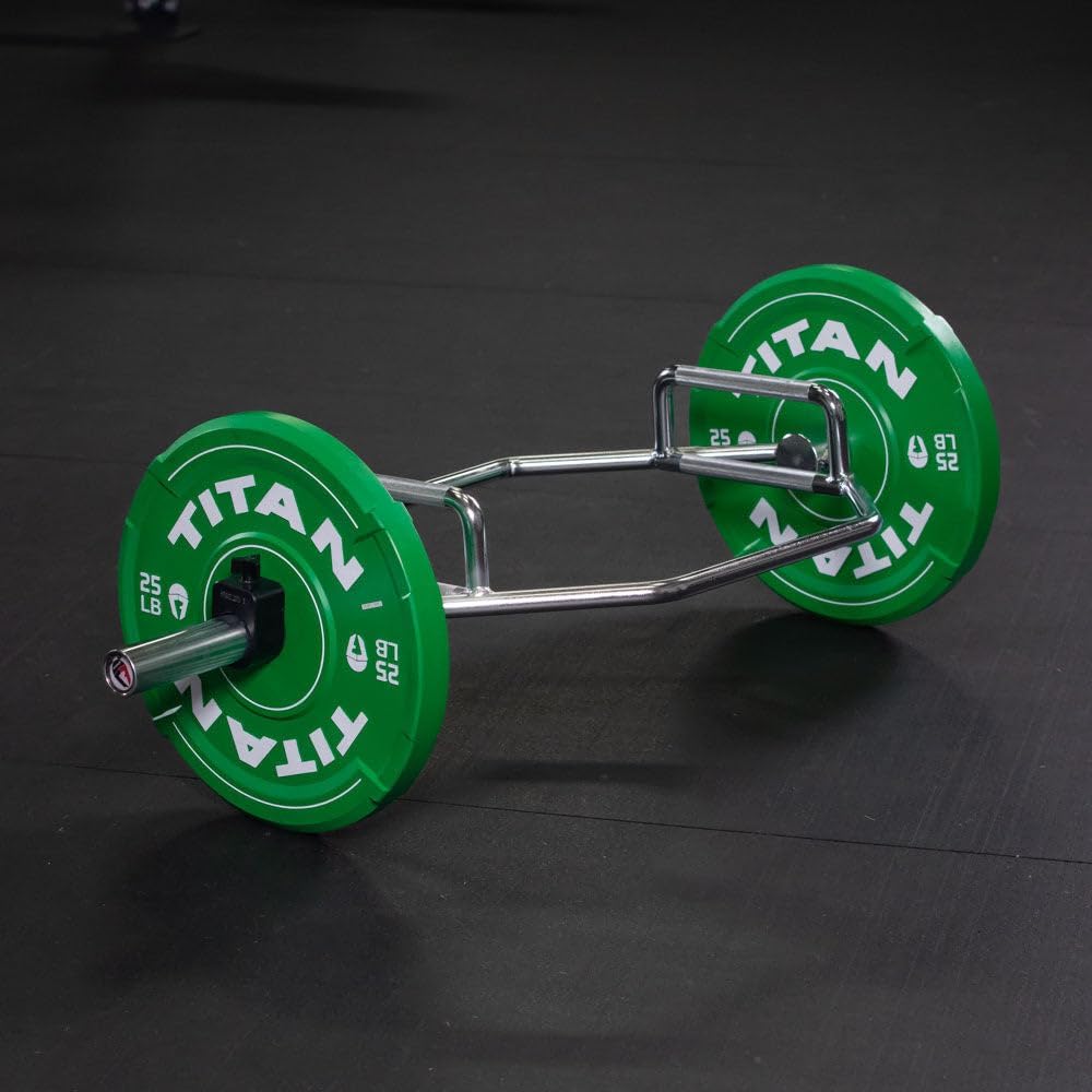 Titan Fitness Olympic 2in Hex Trap Bar, Weightlifting Deadlift Squat Barbell, Rated 500 LB, Knurled Grips, Bent Over Rows, Squat Jumps