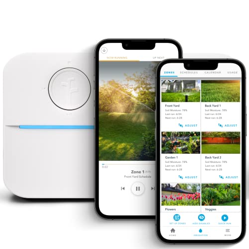 Rachio WiFi Smart Sprinkler Controller (8-Zone Irrigation Remote Control) &ndash; App-Based Scheduling, Local Weather Intelligence, Rain Skips