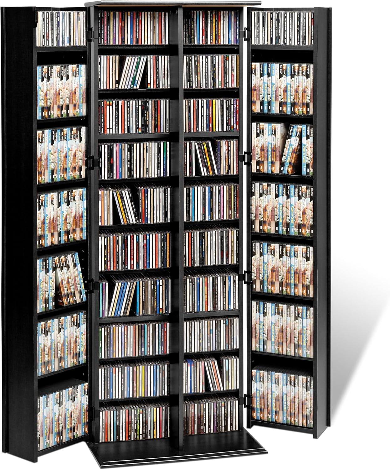Prepac Grande Locking Media Storage Cabinet with Shaker Doors Storage Cabinet, Black