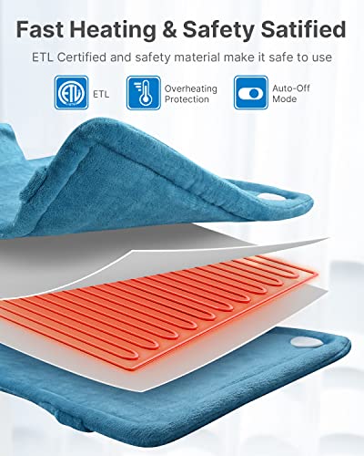 RENPHO Heating Pad for Back Pain Relief, FSA HSA Eligible, Birthday Gifts for Women Men Mom Dad, Electric Weighted Heat Pad for Neck and Shoulders