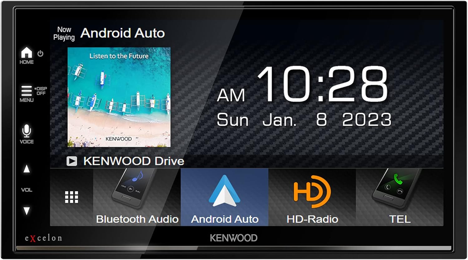 KENWOOD DMX709S eXcelon 6.95-Inch Capacitive Touch Screen, Car Stereo, CarPlay and Android Auto, Bluetooth, AM/FM HD Radio, MP3 Player, USB Port