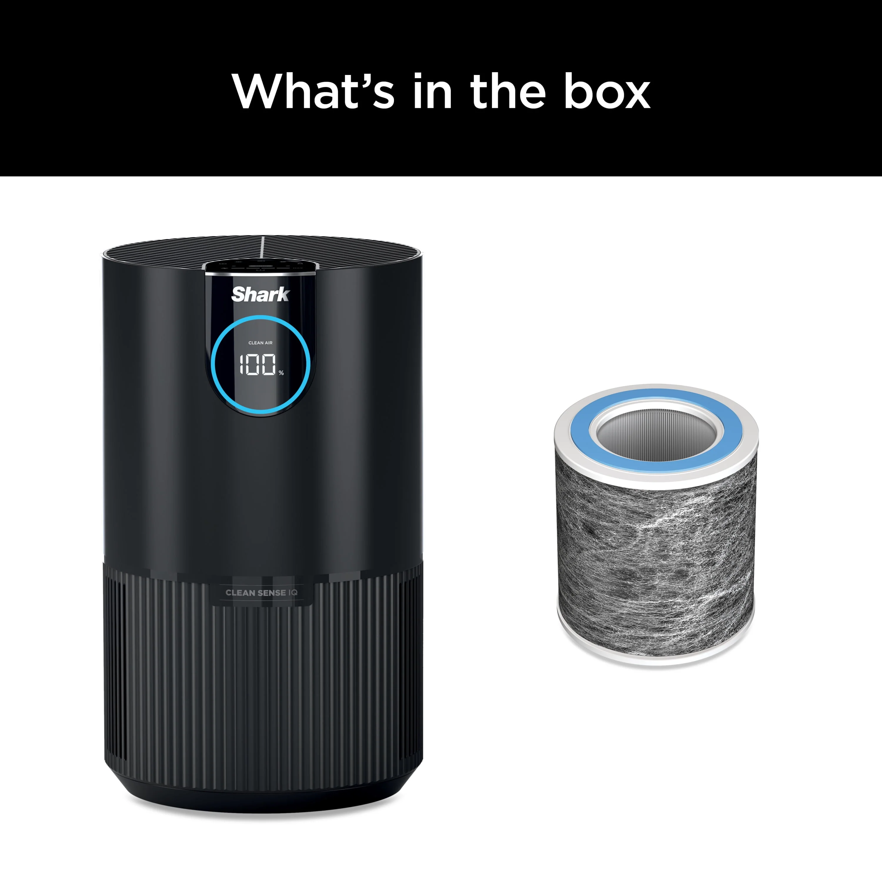 Shark Air Purifier with Nanoseal HEPA, Cleansense IQ, Odor Lock, Cleans up to 500 Sq. Ft, Charcoal Grey, HP100