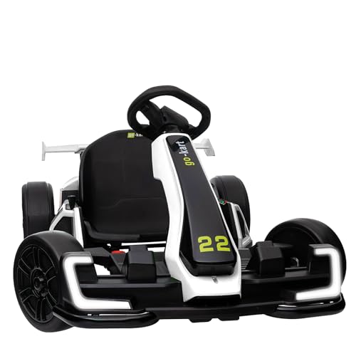 KerryYoo K61 Go Kart Electric Drift Kart Car with Length Adjustable Seat, 24V Outdoor Ride on Toy with 4 Speed Mode