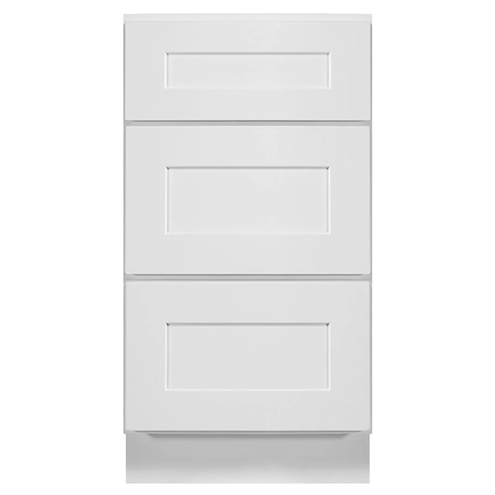 Design House 561464 Brookings Unassembled Shaker Drawer Base Kitchen Cabinet 18x34.5x24, White