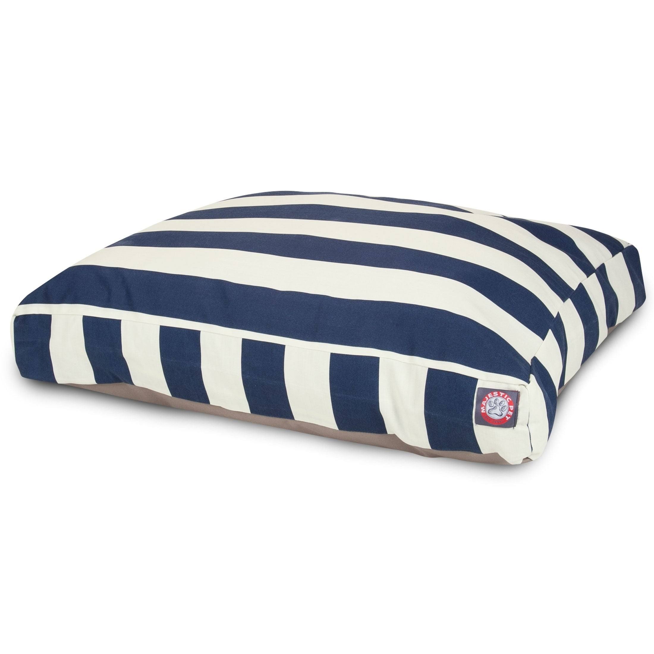 Majestic Pet Navy Blue Vertical Stripe Medium Rectangle Pet Bed