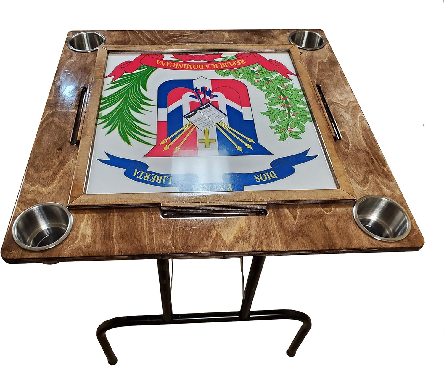 Mesa de Domino con Escudo Dominicano - Anti-scrash and Water-Resistant(Legs Included)