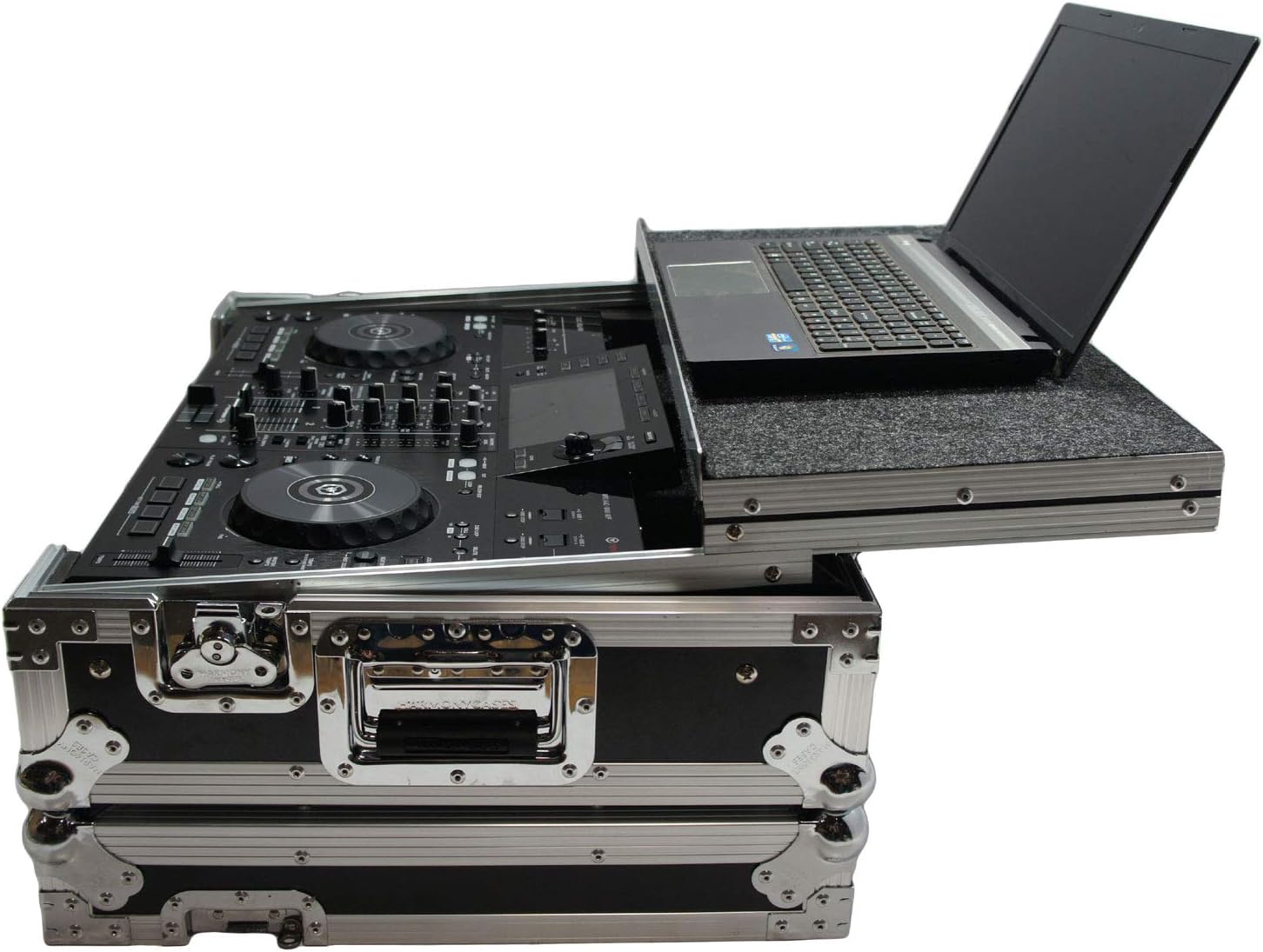 Harmony HCXDJRRLT Flight Angle Glide Laptop Stand DJ 1U Rack Case Compatible with Pioneer XDJ-RR