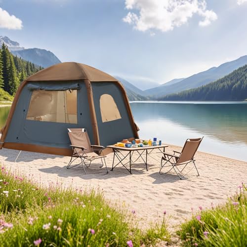 SHANQUAN Inflatable Tent with Pump,4-6 Person Instant Glamping Camping Tents House