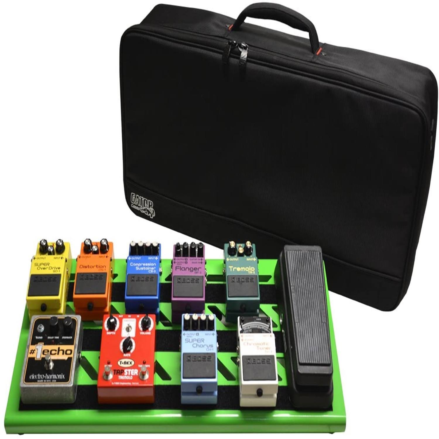 Gator GPB-BAK-GR Large Aluminum Pedal Board Green with Carry Bag