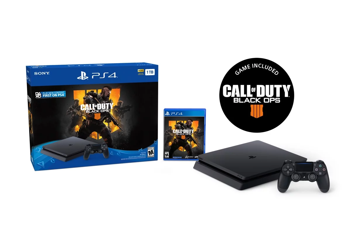 Sony PlayStation 4 1TB Slim System, w/ Call of Duty: Black Ops 4, 3003223 - Radiant Selections