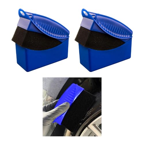 Augeny Tire Dressing Applicator, Reusable Car Tire Shine Sponge Applicator Pad with Lid