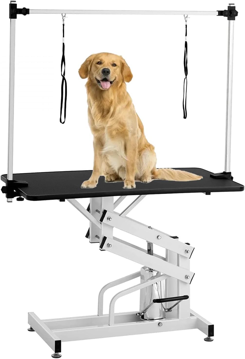 Hydraulic Dog Grooming Table for Small/Large Dogs, Heavy Duty Professional Pet Grooming Table with Adjustable Overhead Arm and Noose