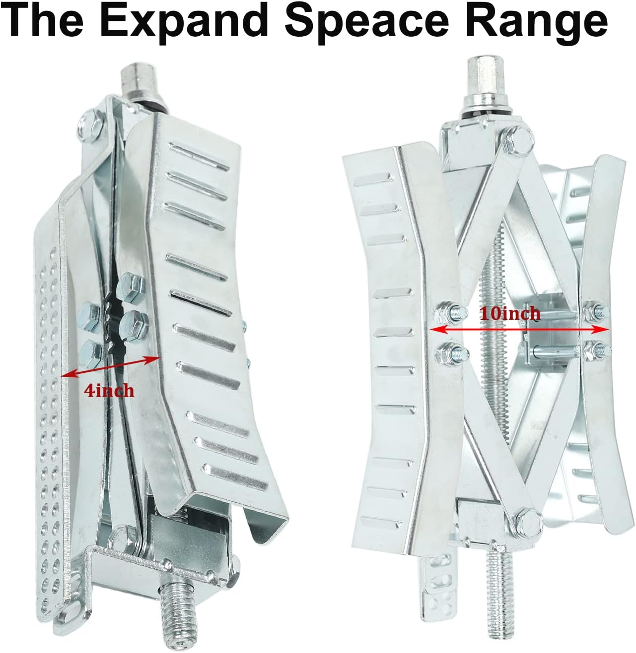frperce 2 Set Wheel Chock Stabilizer Tire Locking Chock with w/Crank Handle for Trailer Camper RV Jack, Spaced 4-10 Apart