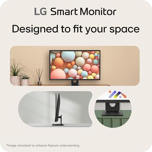 LG 27SR50F-W Smart Monitor 27-Inch FHD (1920x1080) IPS Display, webOS 23, HDR 10, x2 Built-in Speakers, AirPlay 2, Screen Share, Bluetooth, ThinQ App