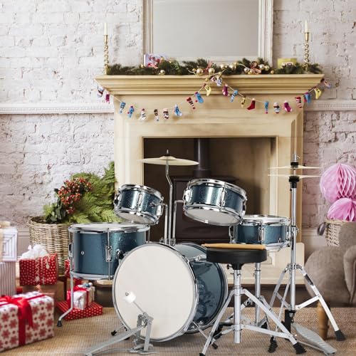 Ktaxon 5-Piece Complete Junior Drums Set, 14 Inch Beginners Drum Kit with Throne Stool, Pedal & Drumsticks, Kids Drums Musical Instruments W/Cymbal