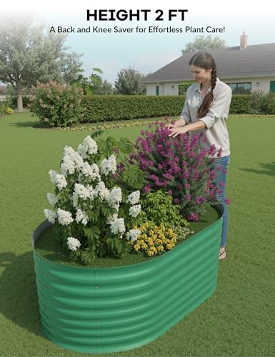 10x4x1.5ft Raised Garden Bed,Galvanized Raised Planter Boxes Outdoor with Easy Assembly, Large Garden Bed for Vegetables, Fruits, Flower