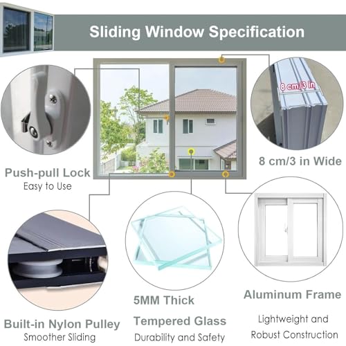 Basement Replacement Window, Bathroom Venting Horizontal Sliding Window, Mobile Home Window
