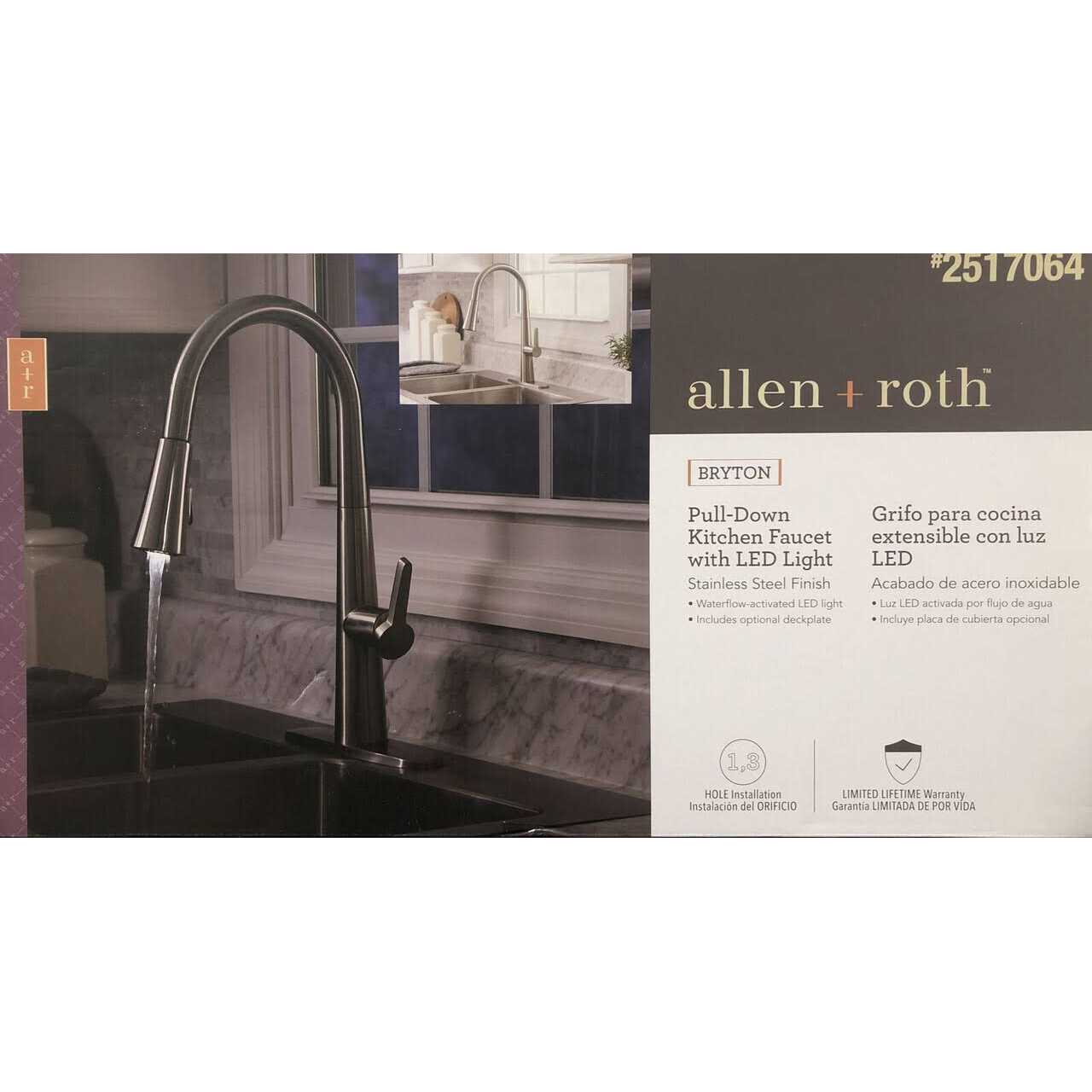 Allen + roth Bryton Stainless Steel Single Handle Pull-Down Kitchen Faucet - Shop Hardware Tools Online Store