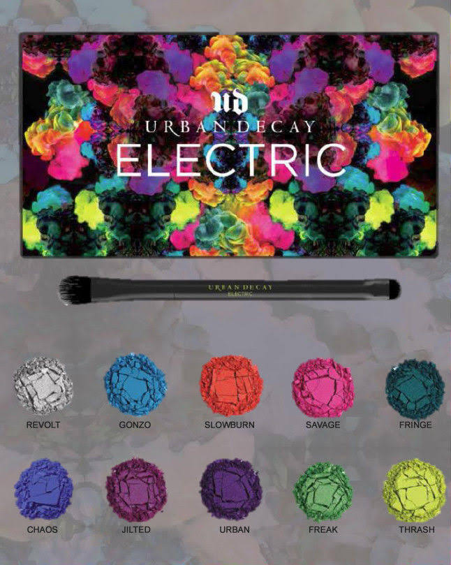 Urban Decay Electric Pressed Pigment Eyeshadow Palette with Brush