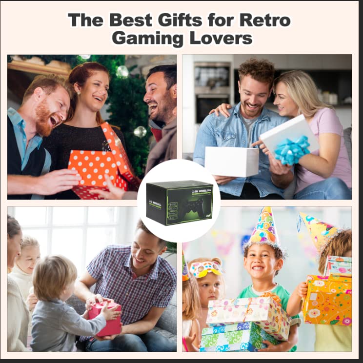 Wireless Retro Game Console, Retro Game Stick with Built-in 9 Emulators, 20,000+ Games, 4k Hdmi Output, and 2.4GHz Wireless Controller