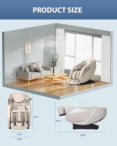 4D Massage Chair: Full Body Zero Gravity Massage Chair Full Body SL Track Chair Massage Black