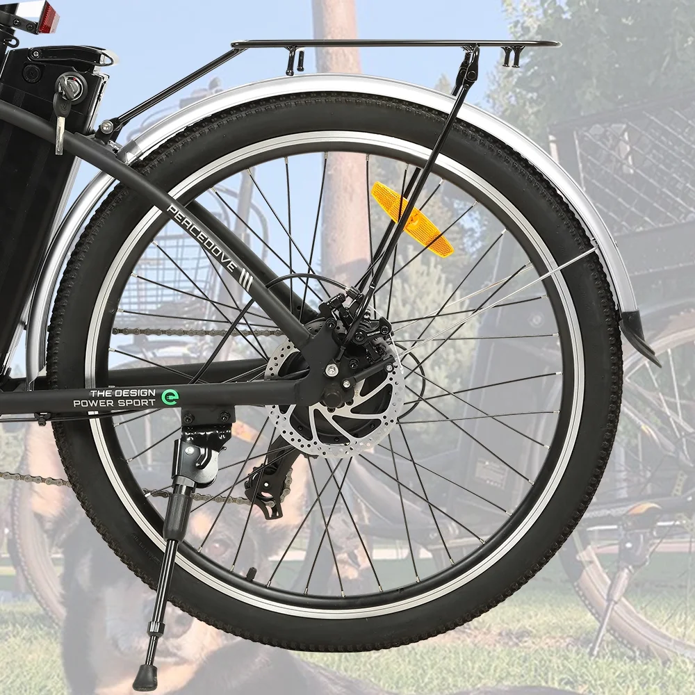ECOTRIC Electric City 350 W Motor Cruiser Bicycle 26" 20 MPH Cityscape with Basket Removable Lithium Battery Step Through E-bike Commute for Adult