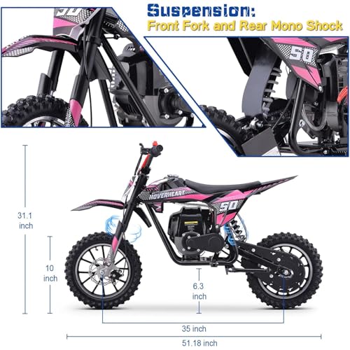Superrio 49CC 2-Stroke Gas Power Mini Dirt Bike Dirt Off Road Motorcycle (Red)