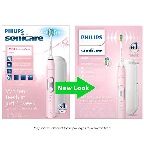 PHILIPS Sonicare ProtectiveClean 6100 Rechargeable Electric Toothbrush, with Pressure Sensor, 3 Cleaning Modes, SmarTimer and QuadPacer