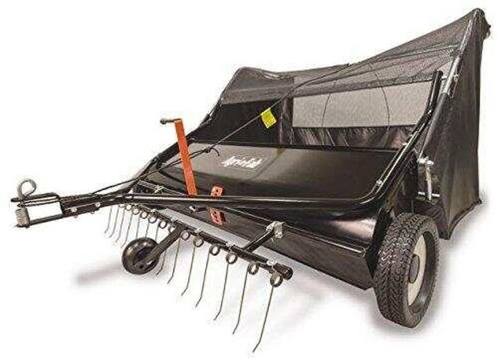 Agri-Fab Inc 45-0546 52∩∩ Lawn Sweeper, Black & 45-0343 Tine Dethatcher for All Tow Lawn Sweepers