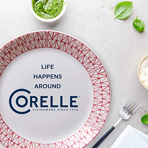 Corelle Everyday Expressions 12-Pc Dinnerware Set, Service for 4, Durable and Eco-Friendly, Higher Rim Glass Plate & Bowl Set
