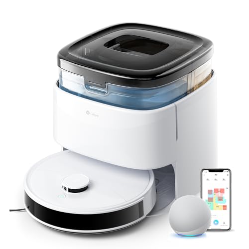 Lefant M3 Robot Vacuum, Robot Vacuum and Mop, 12000Pa Suction, Anti-Tangle Brushes, Dual Spinning Mop, Auto Mop Washing, Drying, Self-Emptying