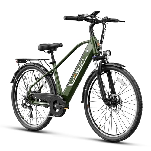 Jasion Roamer Electric Bike for Adults 1200W Peak Motor 528WH Removable Battery,up to 60miles 28MPH City Cruiser Ebike,26'' Commuter E Bike