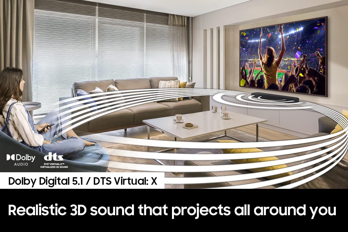 Samsung HW-S50B/ZA 3.0ch All-in-One Soundbar w/Dolby 5.1, DTS Virtual:X, Q Symphony, Built in Center Speaker, Adaptive Sound Lite