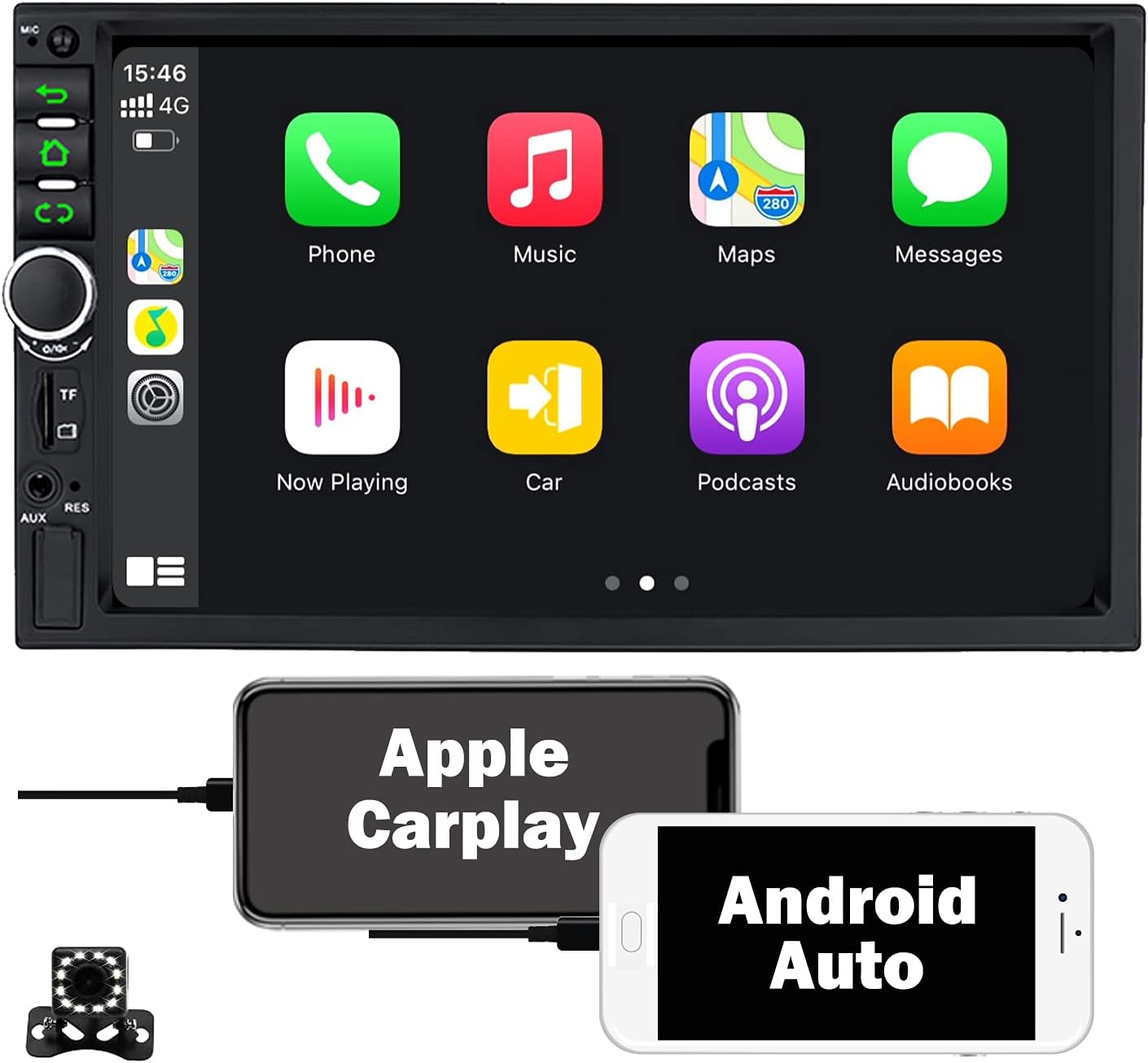 Binize Car Stereo Double Din Compatible with Carplay Android Auto 7 Inch Touch Screen Indash HD Car Radio MP5 Player with Bluetooth,Support FM,AM