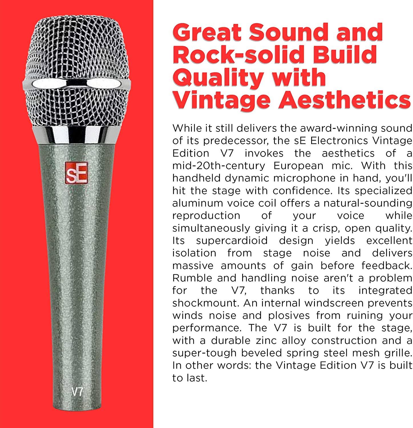 SE Electronics - V7 Dynamic Vocal Microphone - Vintage Edition