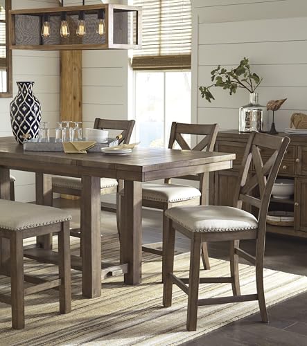 Signature Design by Ashley Robbinsdale Casual Removable Center Leaf Dining Extension Table with Trestle Base, White