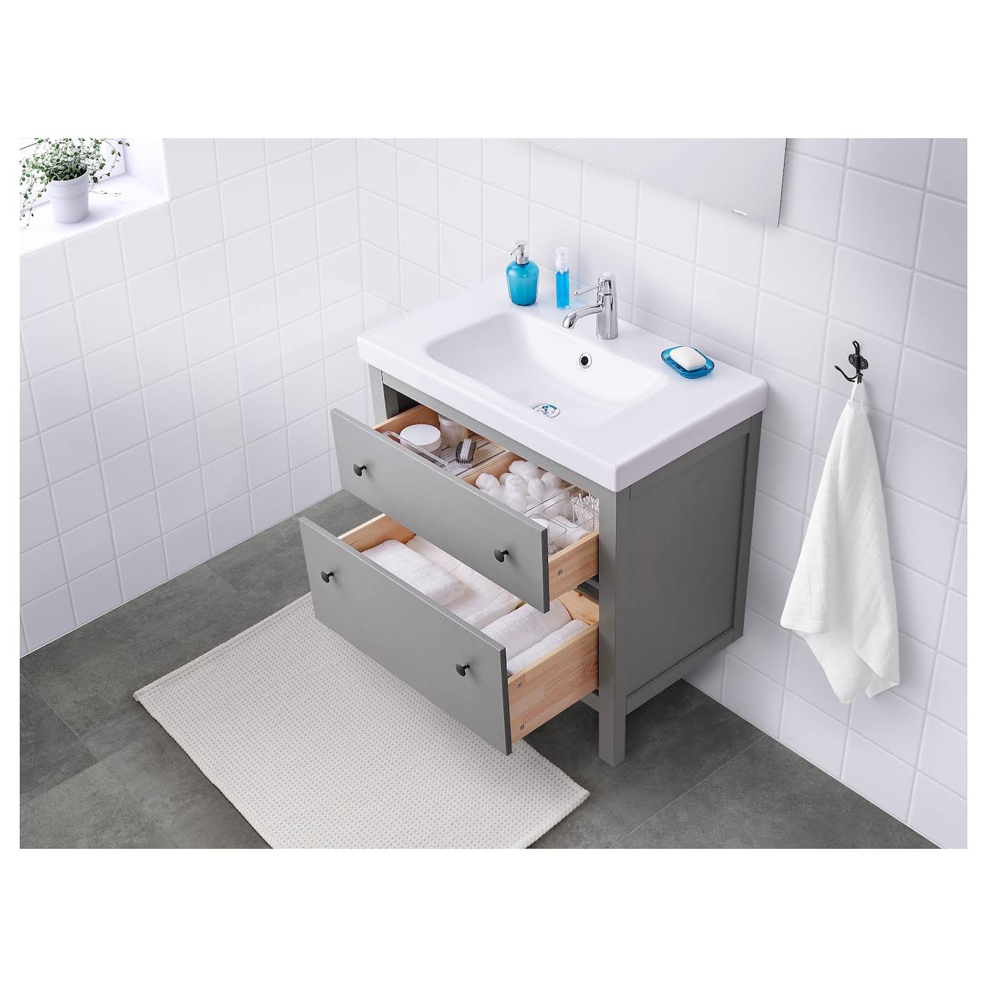 IKEA - HEMNES Sink Cabinet with 2 Drawers, Gray, 31 1/2x18 1/2x32 5/8