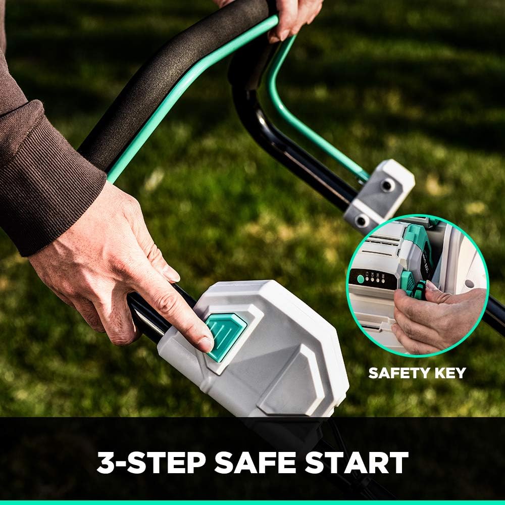 Litheli Lawn Mower Battery Powered 17 Inch, 2*20V (40V) Lawnmower with Brushless Motor, Push Mower for Lawn Care