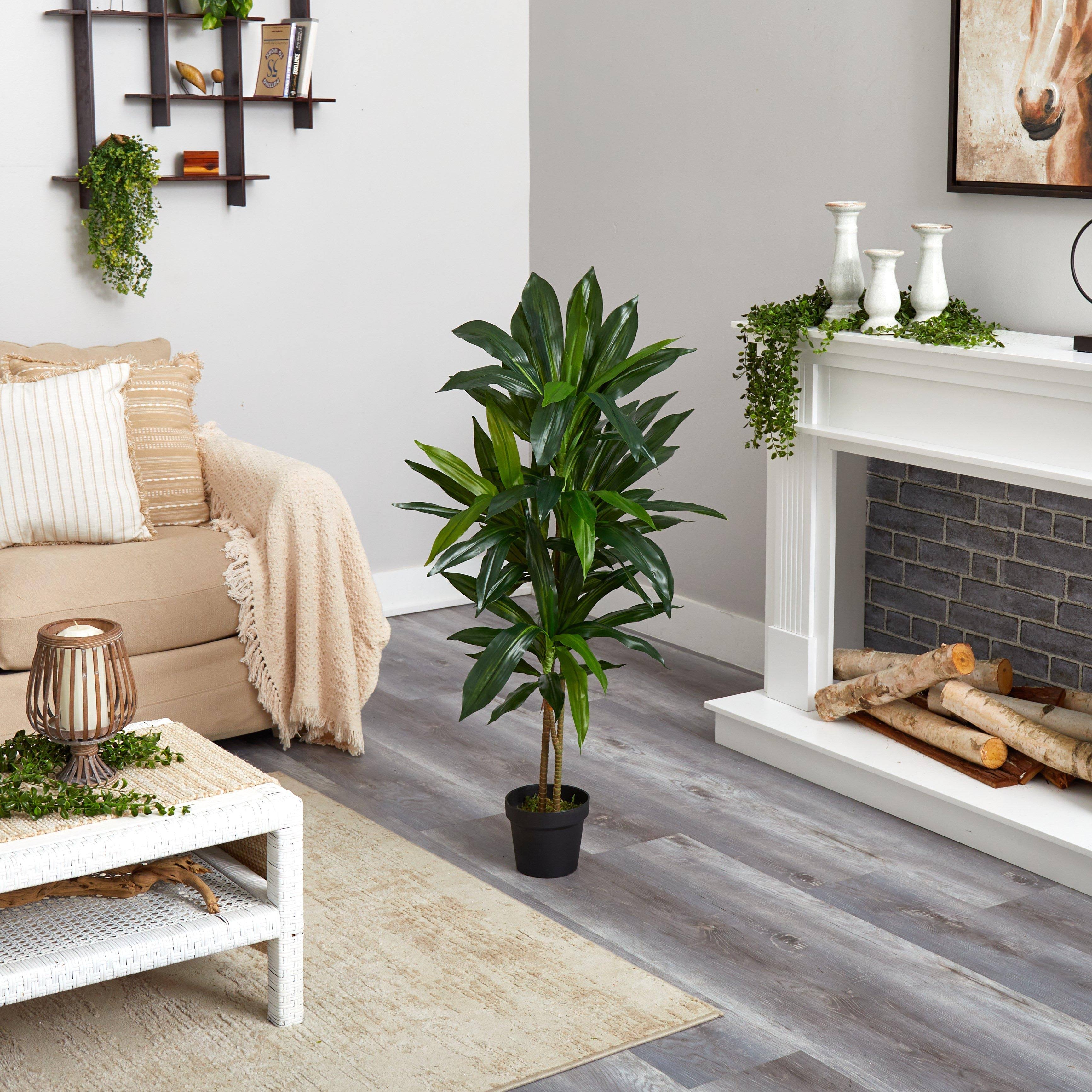 Nearly Natural 48x22 Dracaena Silk Plant (Real Touch)