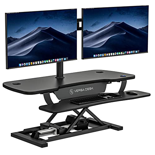 VERSADESK PowerPro™ 36 Inch Electric Standing Desk Converter, Height Adjustable Sit to Stand Up Desk Riser