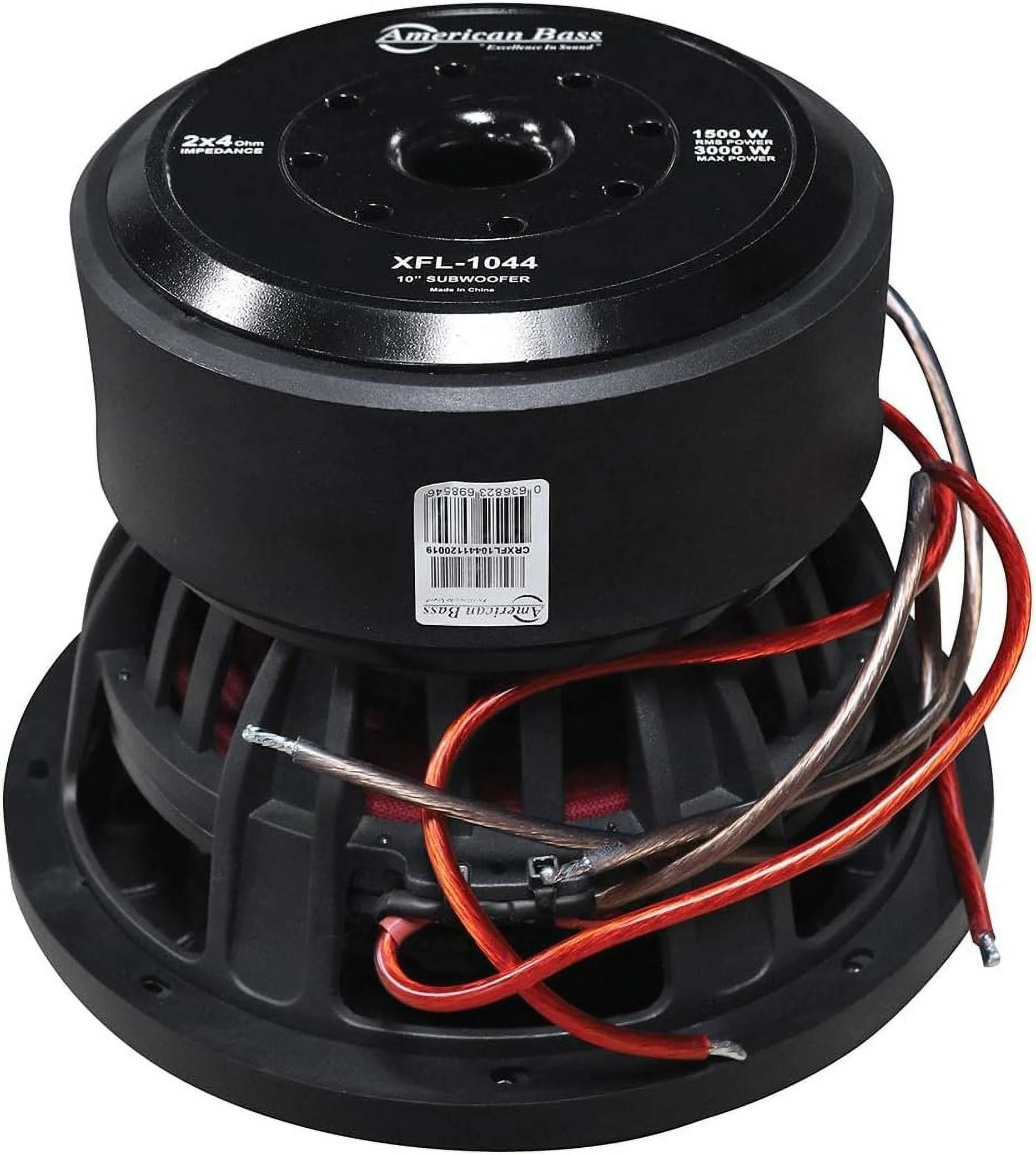 American Bass XFL 1044 10 Inch Dual 4 Ohm Voice Coil 2000 Watt Subwoofer