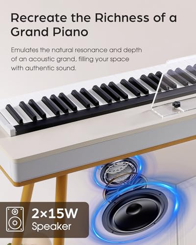 LIV-K01 Piano Keyboard Real Sampling, 88 Key Fully Weighted Keyboard Electric Piano, Grade Hammer Action, LCD Display, Touch Sensitive