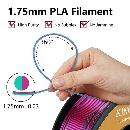 Kingroon Silk PLA Bundle 3D Printer Filament, Dimensional Accuracy +/- 0.03 mm, 10 kg Spool(22lbs)
